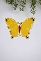 Kelebek Form Sarı Kumaş Nakış Kenar Kumaş Kokteyl Peçetesi 1 Adet