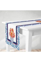 Runner Tile Vase with Flower Edges and Digital Printed Tile Pattern