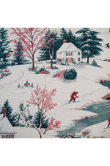 Watercolor Winter Holiday Scene Cushion Cover