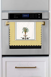 Elegant Decorative Edge Palm Tree and Monkey Design Laser Cut Seamless Oven Cover - 40x52cm