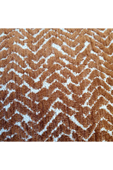 Jacquard Zigzag Pattern Velvet Cushion Cover Copper Color