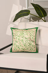 Morris Style Leaf Patterned Velvet Fabric Digital Printed Cushion Cover