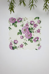3-Pack Flora Flower Pattern Laser Cut Fabric Cocktail Napkins