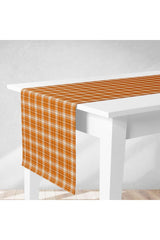 Orange Plaid Digital Printed Runner