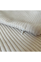 Beige Corduroy Cushion Cover - Luxury and Modern Decorative Pillowcase