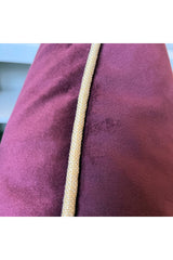 Merry & Bright Embroidered Burgundy Velvet Cushion Cover