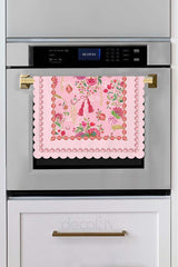 Love Bloom Heart-Colored Floral Pink Laser Cut Oven Cover