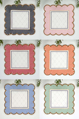 6-Pack Striped Elegant Design Embroidered Edge Cocktail Napkins