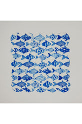 Sulu Boya Elegant Balık Desenli Dijital Baskılı Lazer Kesim Kokteyl Peçetesi