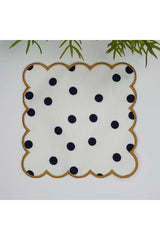 Siyah Puan Desenli Nakış Kenar Kokteyl Peçetesi 1 Adet