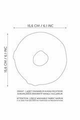 Donut Form Kahverengi Nakışlı Kumaş Kokteyl Peçetesi 1 Adet