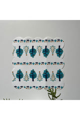 Yeşil Ağaç Desenli Fincan Uyumlu Desenli Kokteyl Peçetesi Kumaş