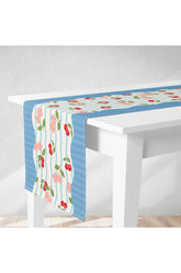 Runner Cherry Sweet Colors Cherry Blossom Wavy Line Pattern Digital Print