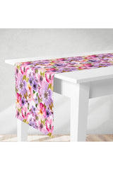 Runner Watercolor Pink Purple Floral Pattern Digital Print