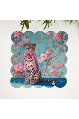 Pet Leopard Cub Floral Home Design Fabric Cocktail Napkin 1 Piece