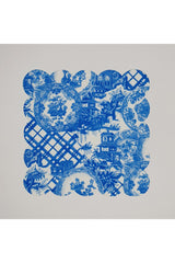 Mavi Elegant Çini Desenli Dijital Baskılı Lazer Kesim Kokteyl Peçetesi