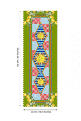 Sole di Sicilia Green Laser Cut Runner with Sun Pattern