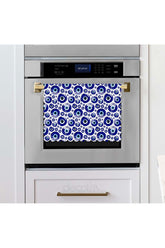 Fırça Efektli Nazar Boncukları Desenli Lazer Kesim Fırın Örtüsü