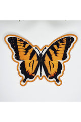 Sarı Siyah Kelebek Şeklinde Nakış Kenar Kumaş Kokteyl Peçetesi 1 Adet