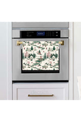 Watercolor Christmas Snow Landscape Patterned Digitally Printed Oven Cover