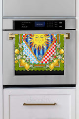 Sole di Sicilia Green Laser Cut Oven Cover with Sun Pattern