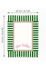 Decorative Edge Ciao Bella Slogan Design Laser Cut Oven Cover