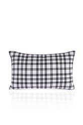 Ekose Desenli Kadife Bel Yastığı Kılıfı 55x35cm