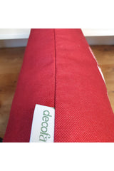 Hello Winter Slogan Patterned Burgundy Cushion Cover