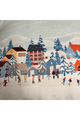 Pastel Blue Snow View Christmas Cushion Cover