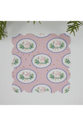 Powder-Coated Floral Bouquets and Dot Patterned Digitally Printed Fabric Cocktail Napkin, 1 Piece