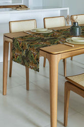 Elegant Laser Cut Runner with Exotic Leopard and Tropical Leaf Design