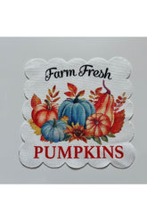 Kabak Desenli Dijital Baskılı, Kenarı Lazer Kesim Dekoratif Kokteyl Peçeteleri