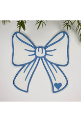 Kurdele Şeklinde Bebe Mavisi Nakışlı Kumaş Kokteyl Peçetesi 1 Adet