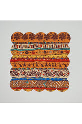 Etnik Afrika Desenli Dijital Baskılı Lazer Kesim Kokteyl Peçetesi