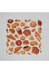 Watercolor Pastel Autumn Pattern Digitally Printed Laser Cut Cocktail Napkin