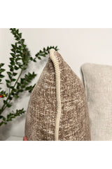 Natural Looking Luxury Boucle Cushion Cover with Ribbed Edge