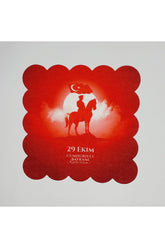 October 29th Atatürk on a Horse Silhouette Laser Cut Cocktail Napkin