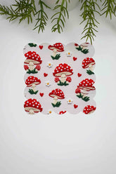 3D Mantar Desen Dijital Baskılı Lazer Kesim Kumaş Koktel Peçetesi 1 Adet