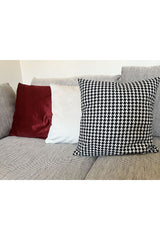 Digitally Printed Houndstooth Patterned Cushion Cover