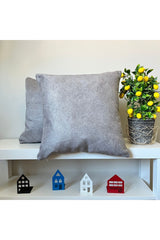 Grey Melange Velvet Cushion Cover Scandinavian Style