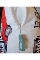 Hand-Drawn Christmas Shop Designed Corded Cushion Cover