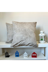 Grey Melange Velvet Cushion Cover Scandinavian Style