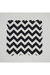 Siyah Zigzag Desenli Dijital Baskılı Lazer Kesim Kokteyl Peçetesi