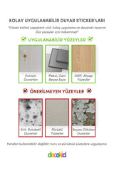 Anne ve Yavru Zürafa Çizimi Slogan Yazılı Tek Parça Sticker - Decofav | Kırlent, Sofra Tekstili, Kumaş