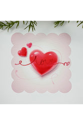 Aşk Tema Tasarımlı Kalpli Dekoratif Kumaş Kokteyl Peçetesi 1 Adet