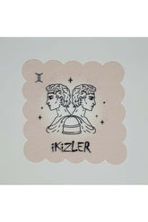 İkizler Burcu Desenli Dijital Baskılı Lazer Kesimli Kokteyl Peçetesi