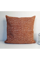 Jacquard Zigzag Pattern Velvet Cushion Cover Copper Color