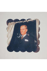 Ataturk on the Train Digitally Printed Laser Cut Cocktail Napkin