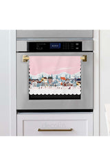 Pastel Pink Sky Winter Landscape Patterned Laser Cut Oven Cover