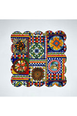 Sicilian Pattern Digitally Printed Cocktail Napkin Washable Laser Cut